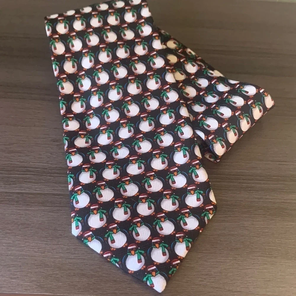 Penguins in Winter Scarves‎ Holiday Christmas Mens Tie